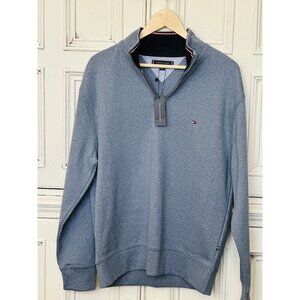 NEW Tommy Hilfiger Men's Small 1/4 Zip Pullover Sweatshirt Blue